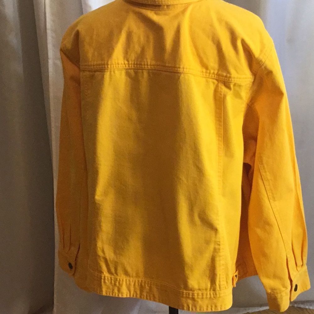 100% cotton utility jacket in brilliant yellow in size 32 w by JESSICA LONDON - Picture 8 of 12